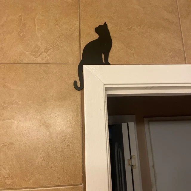 Halloween Black Cat Door Corner Sign Decoration