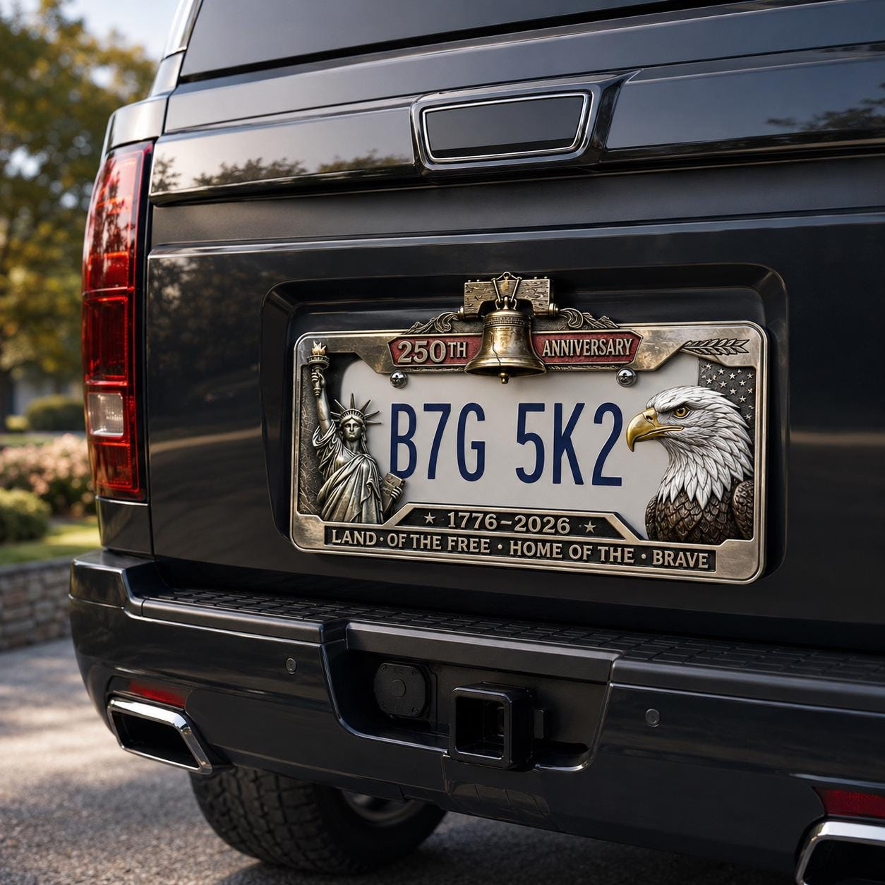 250th Anniversary Metal License Plate Frame, American Independence Day Car Decor 