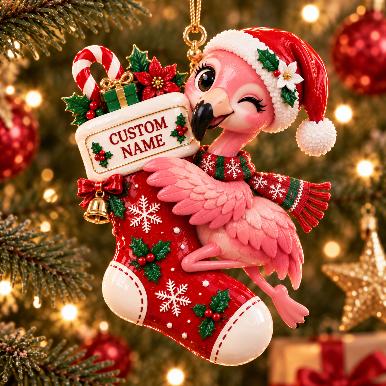 Personalized Christmas Stocking Animal Ornament 🎄🐼