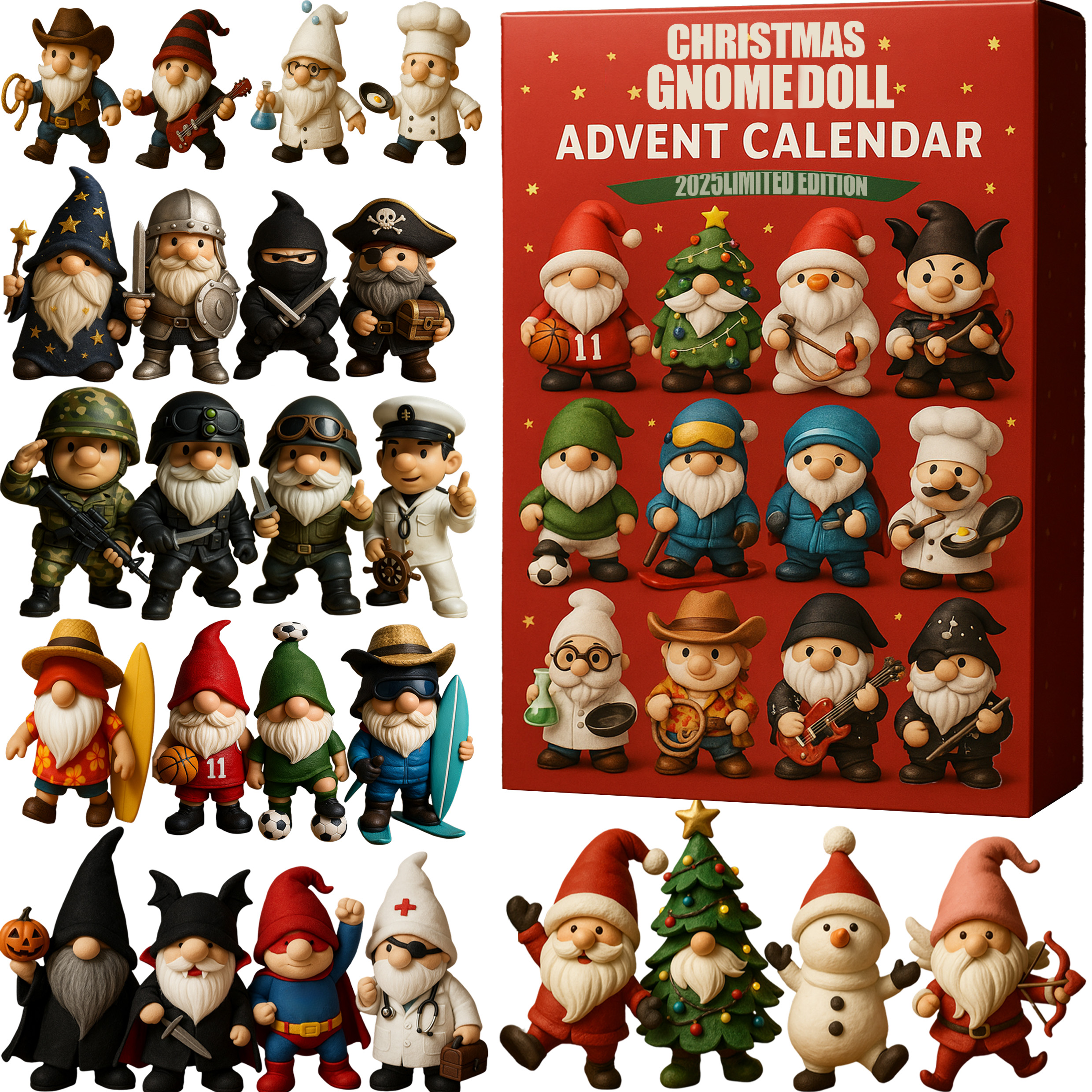 Christmas Gnome Doll Advent Calendar 2025