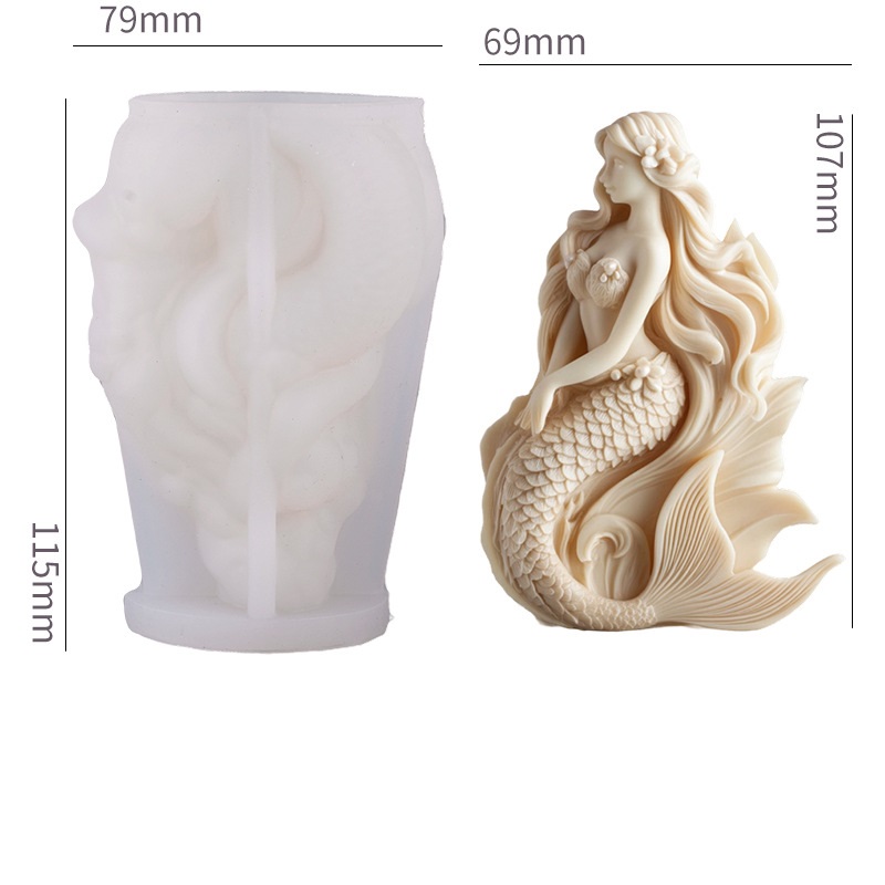 Ocean DIY 3D Mermaid Candle Mold 🧜‍♀️🕯️