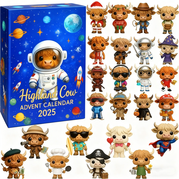Astronaut Highland Cow Advent Calendar 2025 🐮🧑‍🚀--24 Days of Surprises