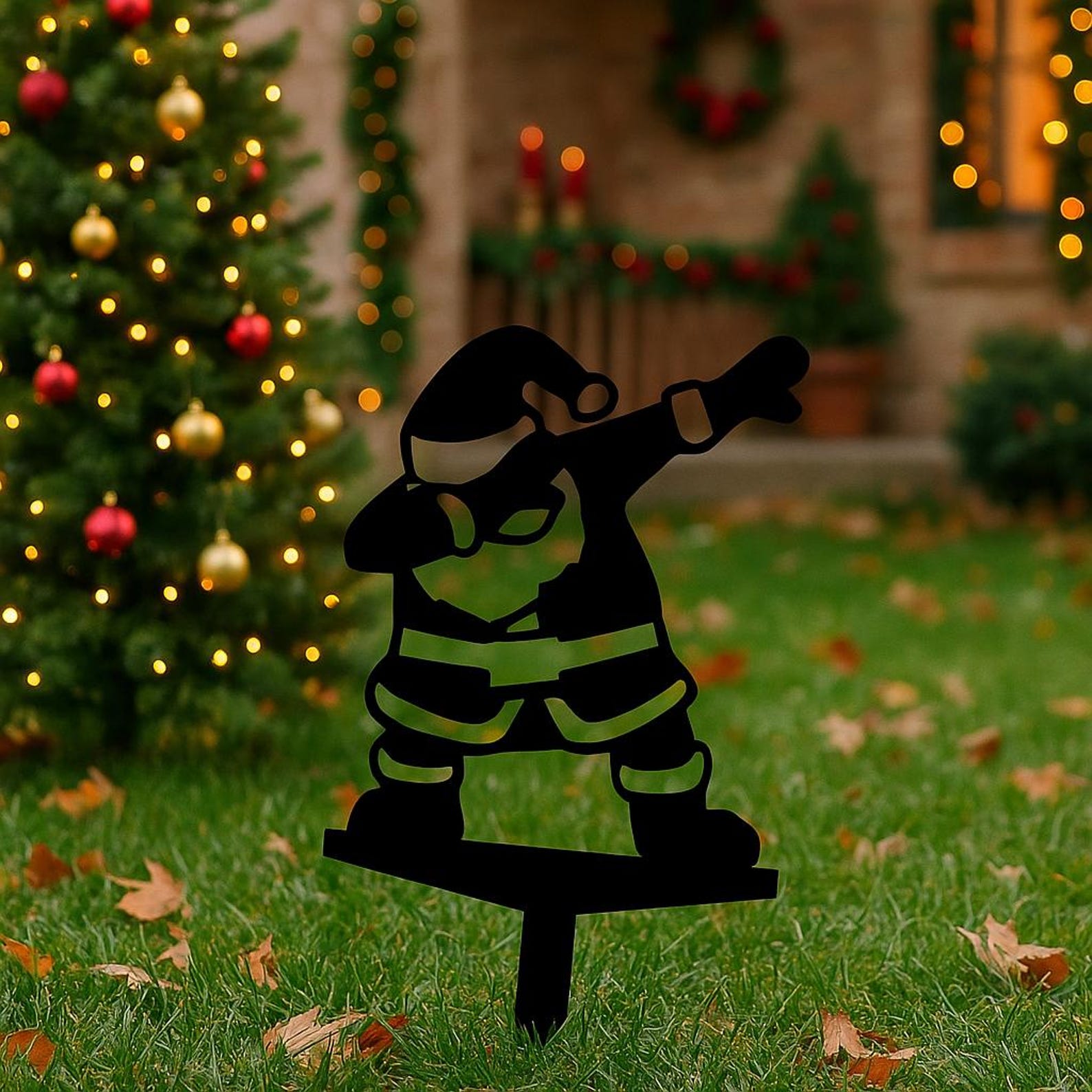 Funny Santa Claus Metal Garden Decor