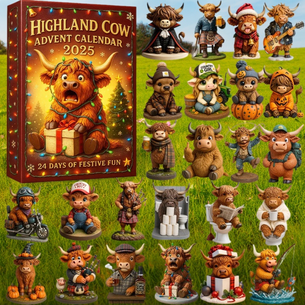 Fun Highland Cow Advent Calendar – 24 Days of Joy 🎄🎁
