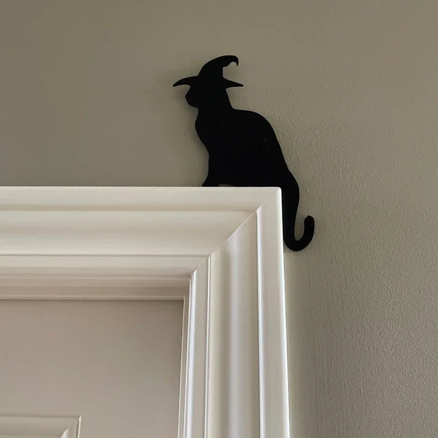 Halloween Black Cat Door Corner Sign Decoration