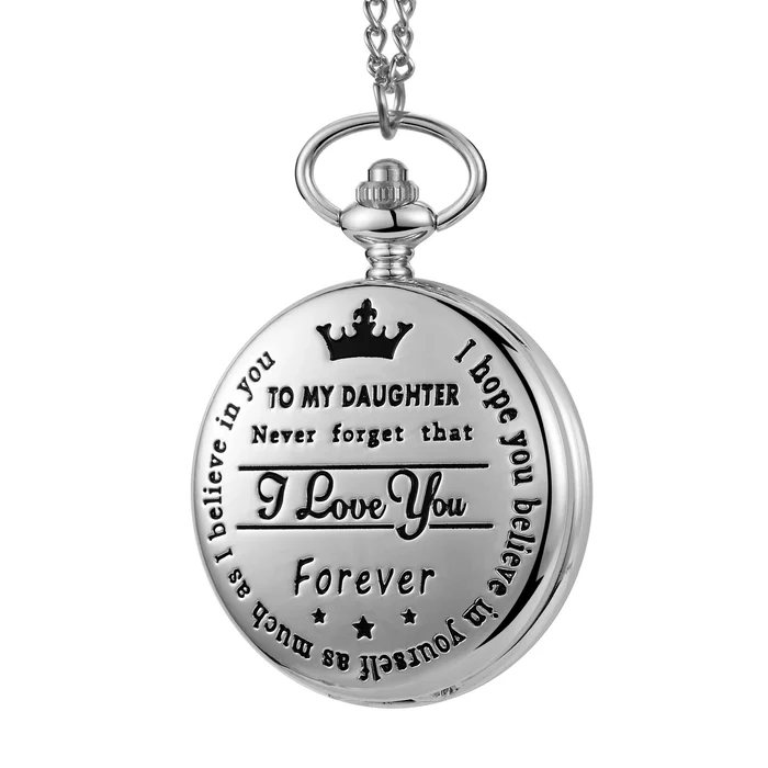 To My Family Quartz Pocket Chain Watch