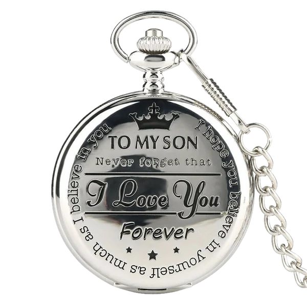 To My Family Quartz Pocket Chain Watch