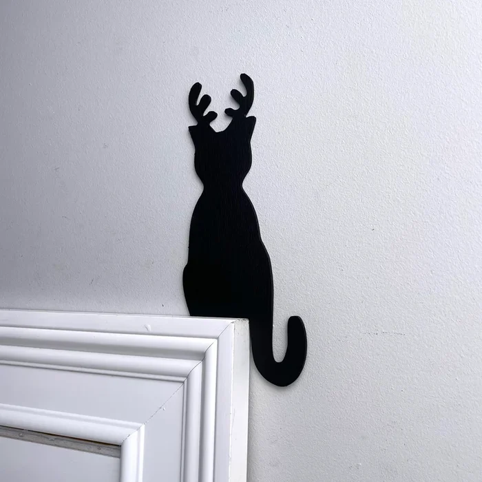 Halloween Black Cat Door Corner Sign Decoration