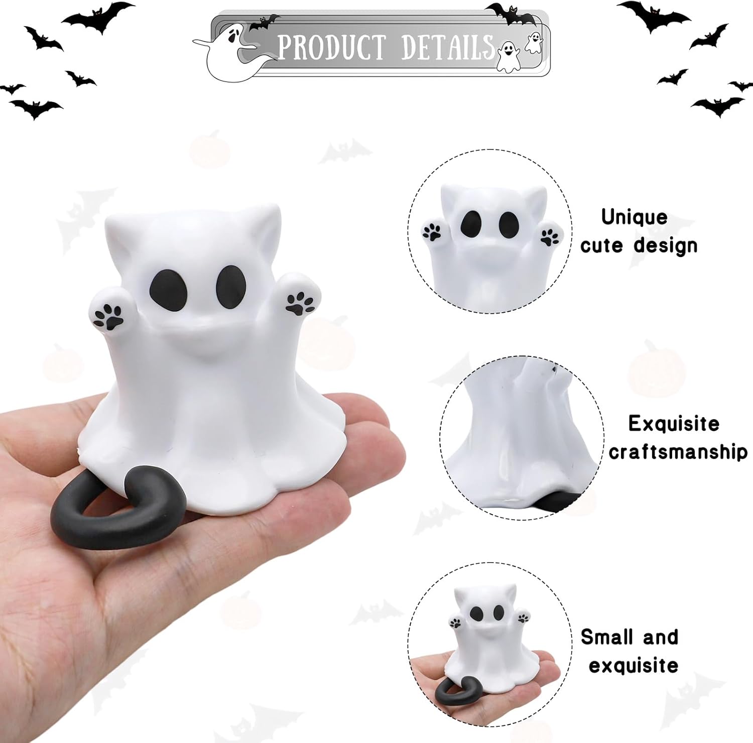 🎃Kitten Ghost Desk Decor – Cute Halloween Magic! 🐱👻