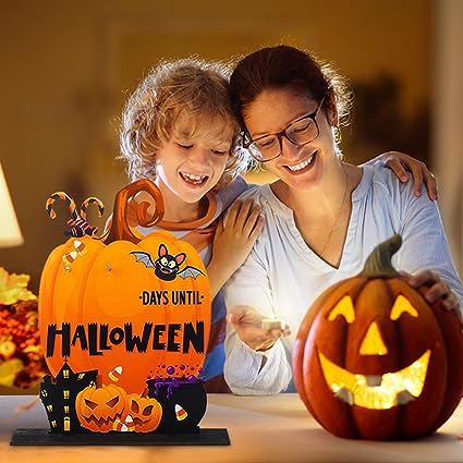 🔥School Season Hot Sale🎃2023 Wooden Halloween Pumpkin Countdown Calendar⏳