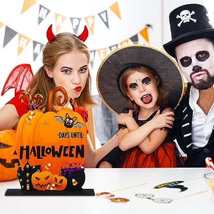 🔥School Season Hot Sale🎃2023 Wooden Halloween Pumpkin Countdown Calendar⏳