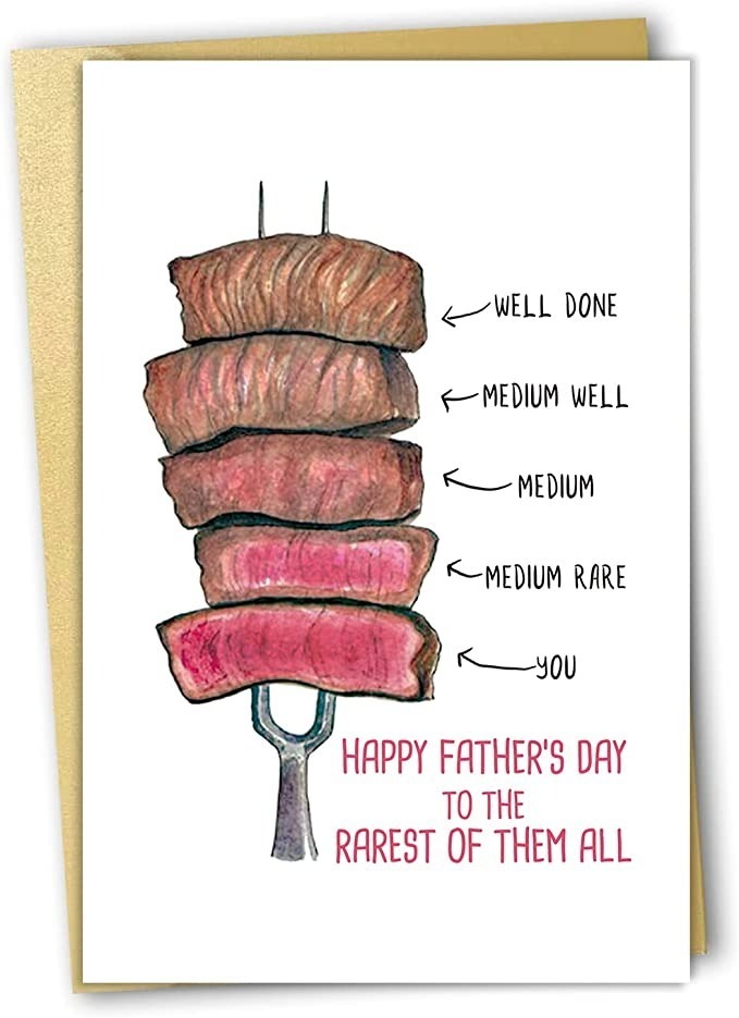 🥳2023 Father's Day Gift🥩Naughty Steak Fathers Day Card