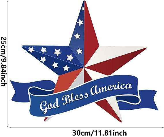 Independence Day Wooden Pentagram Pendant