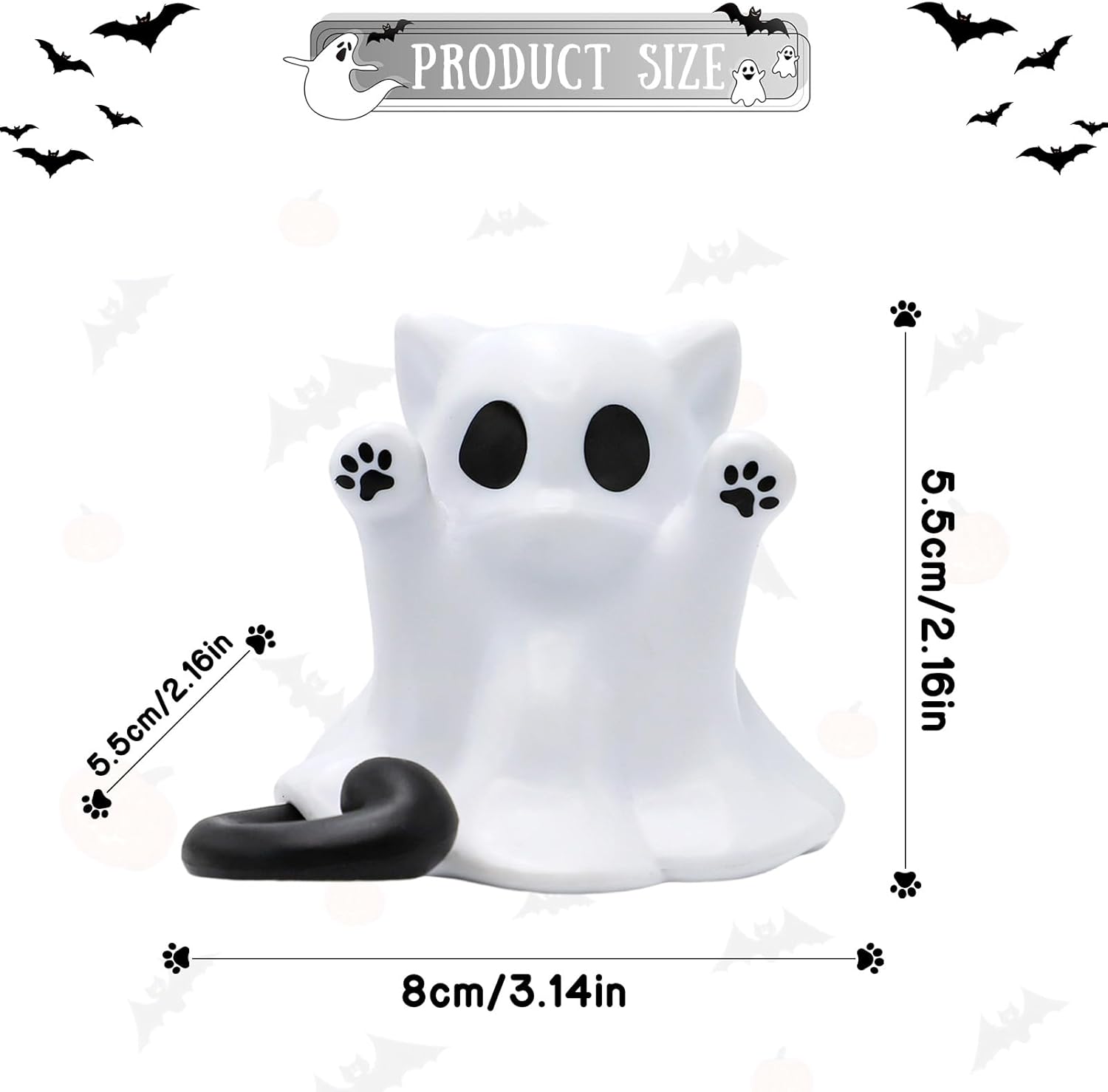 🎃Kitten Ghost Desk Decor – Cute Halloween Magic! 🐱👻