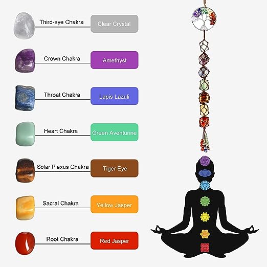 Seven-color crystal original stone tree of life