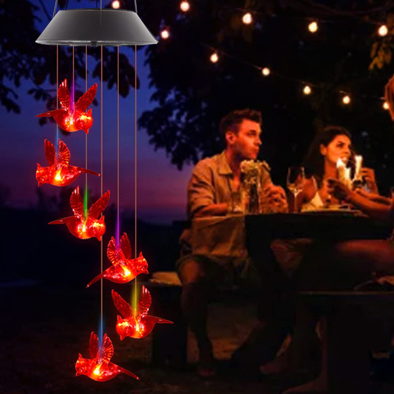 Solar Cardinal Wind Chime Light