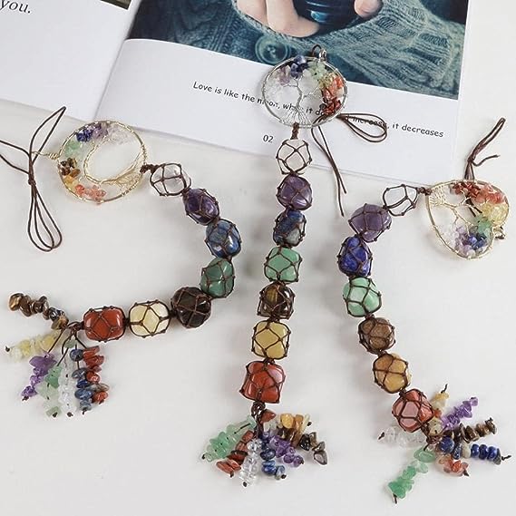 Seven-color crystal original stone tree of life