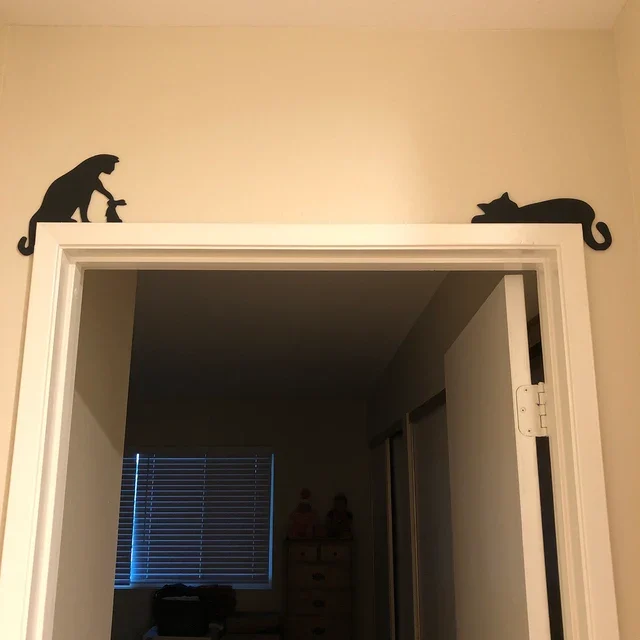 Halloween Black Cat Door Corner Sign Decoration