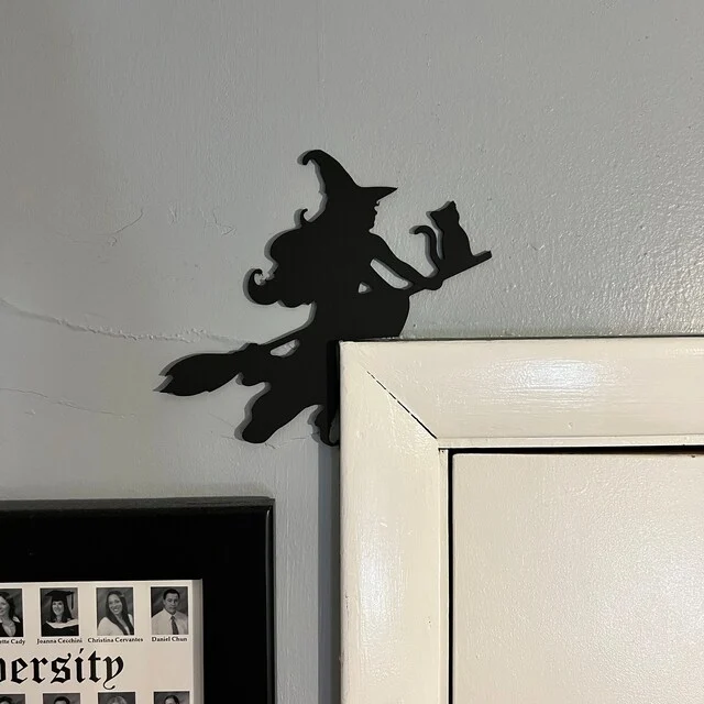 Halloween Black Cat Door Corner Sign Decoration