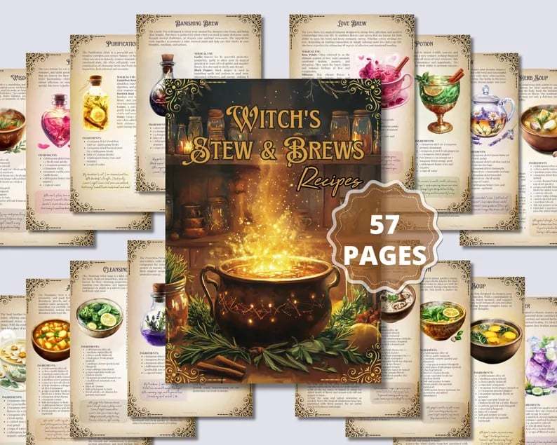 🔥Last Day 49% OFF - 🧙‍♀️🍲WITCH'S STEW & BREWS Decipes:50 Enchanted Recipes for Body and Soul💫