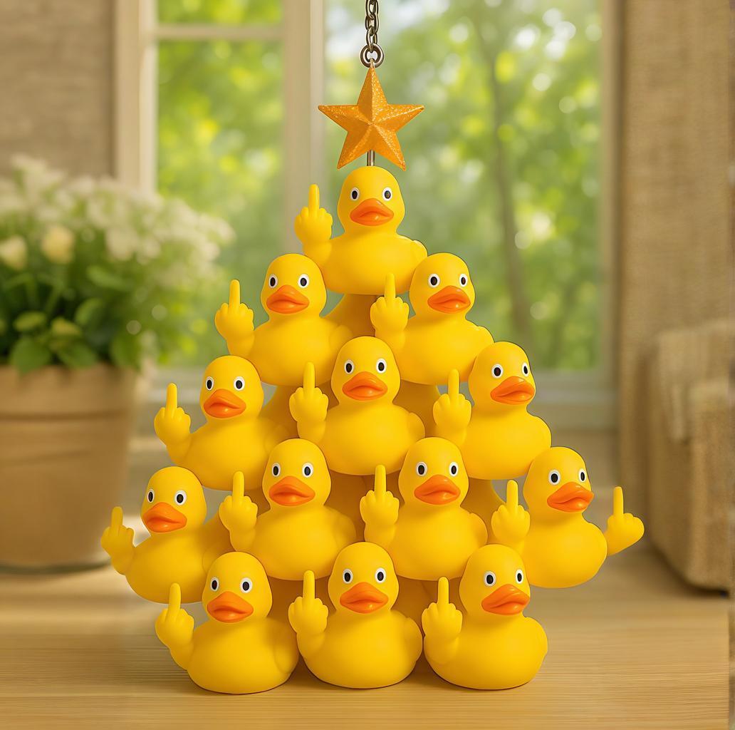Middle Finger Duck Christmas Tree Ornament