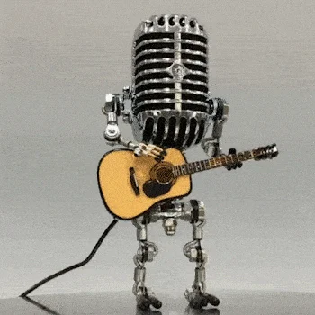Vintage Metal Microphone Robot Desk Lamp