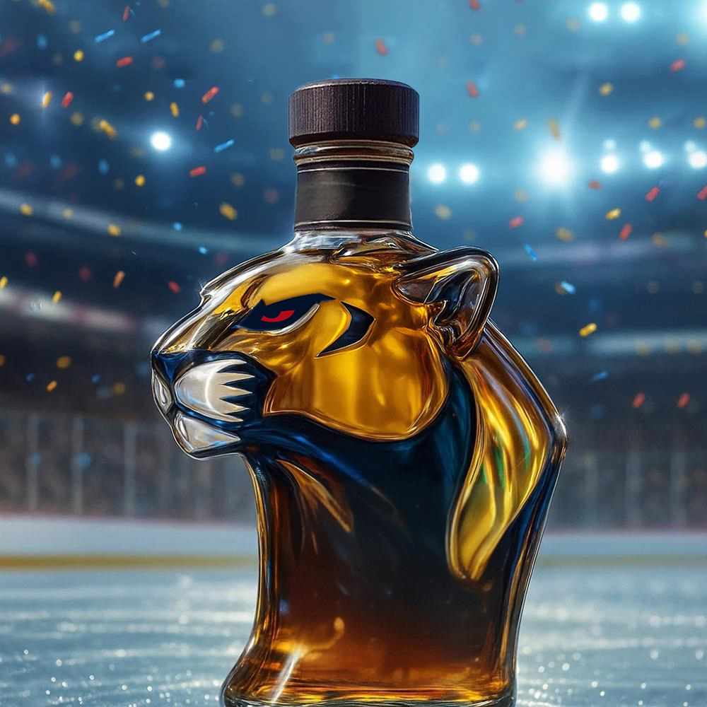 🐆🏒Celebrate the Florida Panthers winning the 2025 NHL Stanley Cup Championship Whisky Bottle