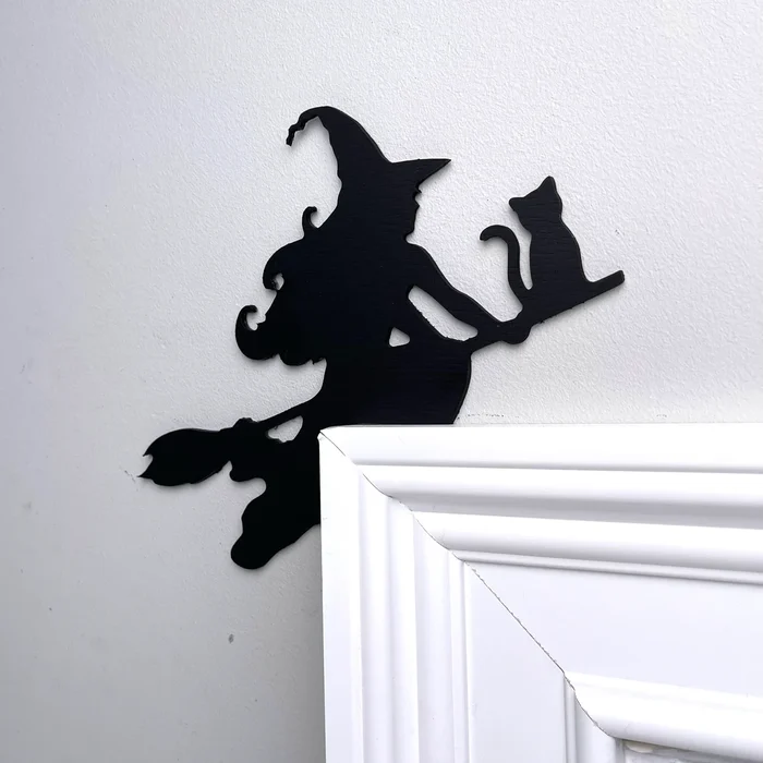 Halloween Black Cat Door Corner Sign Decoration