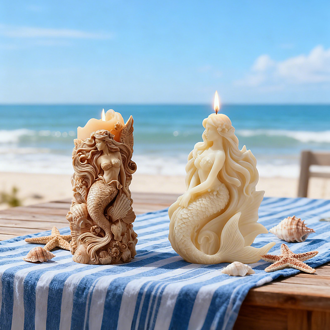 Ocean DIY 3D Mermaid Candle Mold 🧜‍♀️🕯️