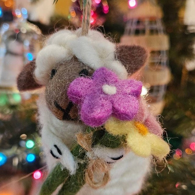 Cute Felt Sheep Christmas Ornament