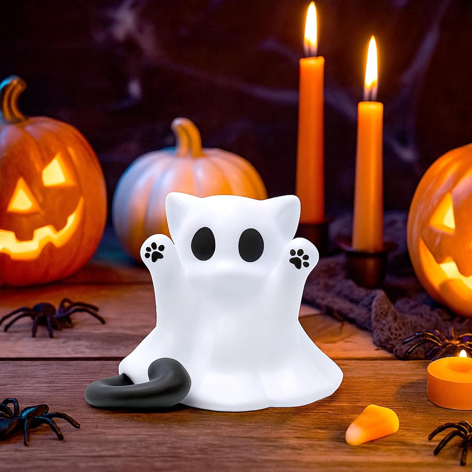 🎃Kitten Ghost Desk Decor – Cute Halloween Magic! 🐱👻