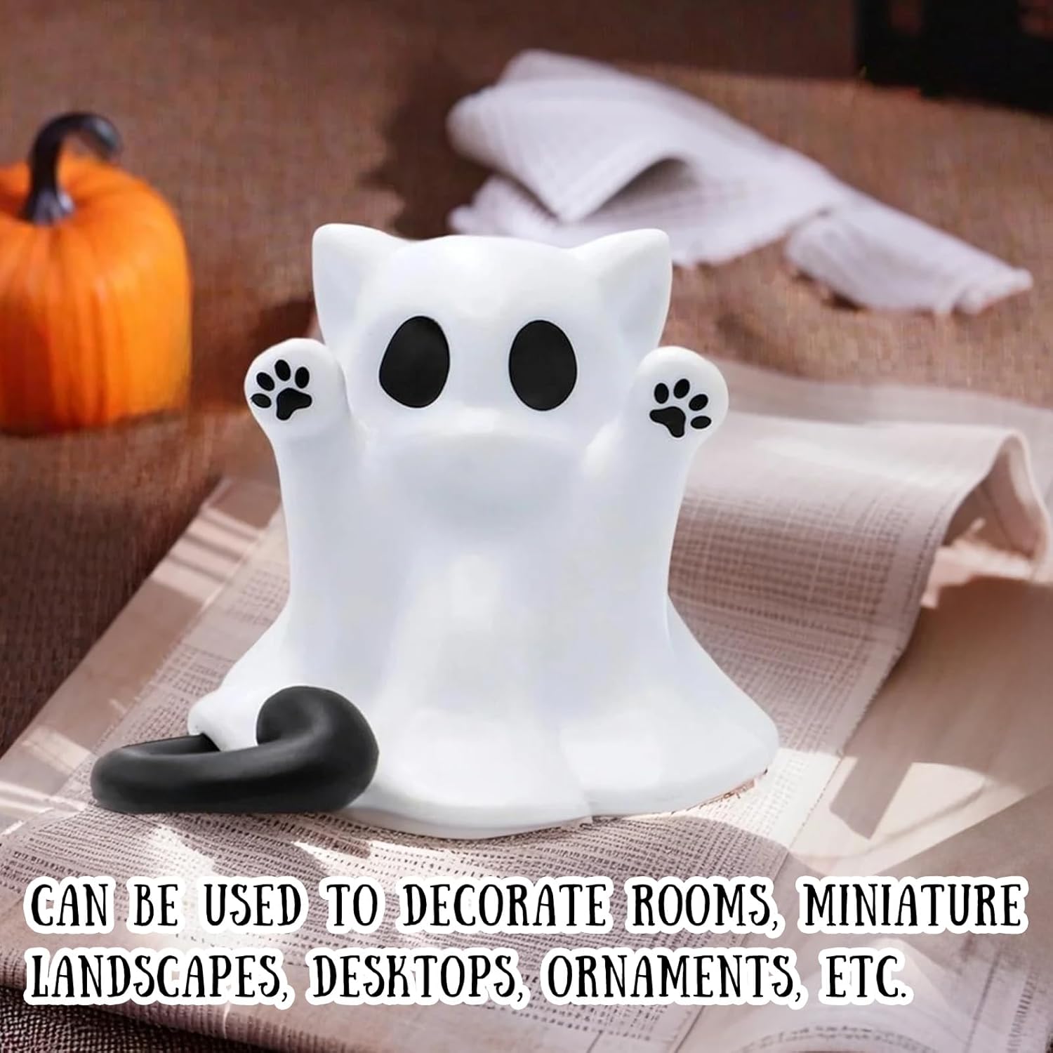 🎃Kitten Ghost Desk Decor – Cute Halloween Magic! 🐱👻