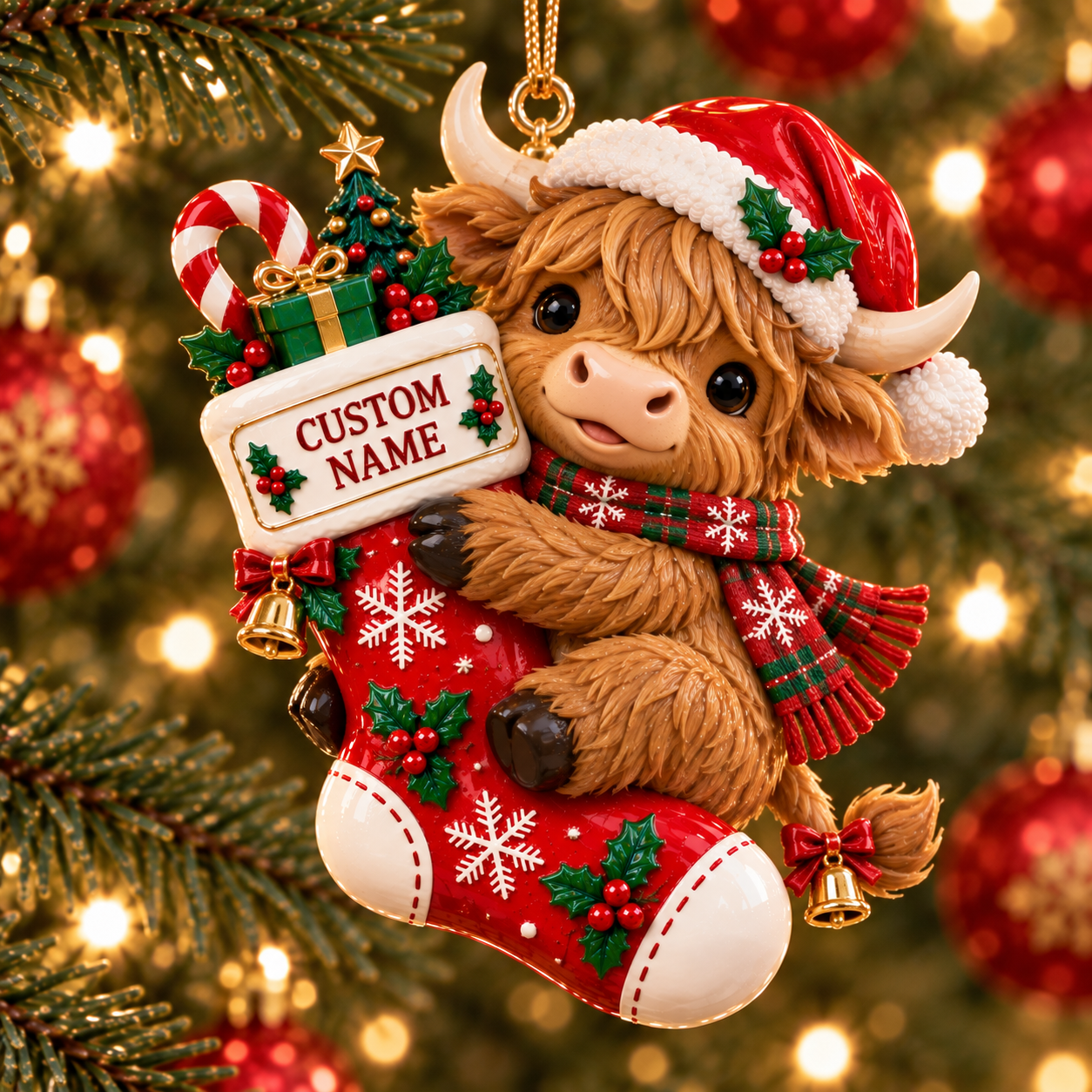 Personalized Christmas Stocking Animal Ornament 🎄🐼