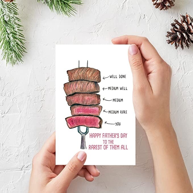 🥳2023 Father's Day Gift🥩Naughty Steak Fathers Day Card