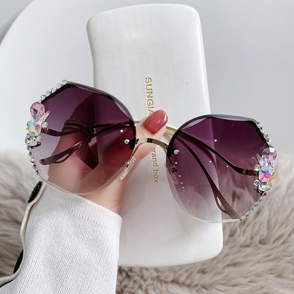 🔥Summer Hot Sale 50% OFF🔥 Woman Rimless Diamond Sunglasses