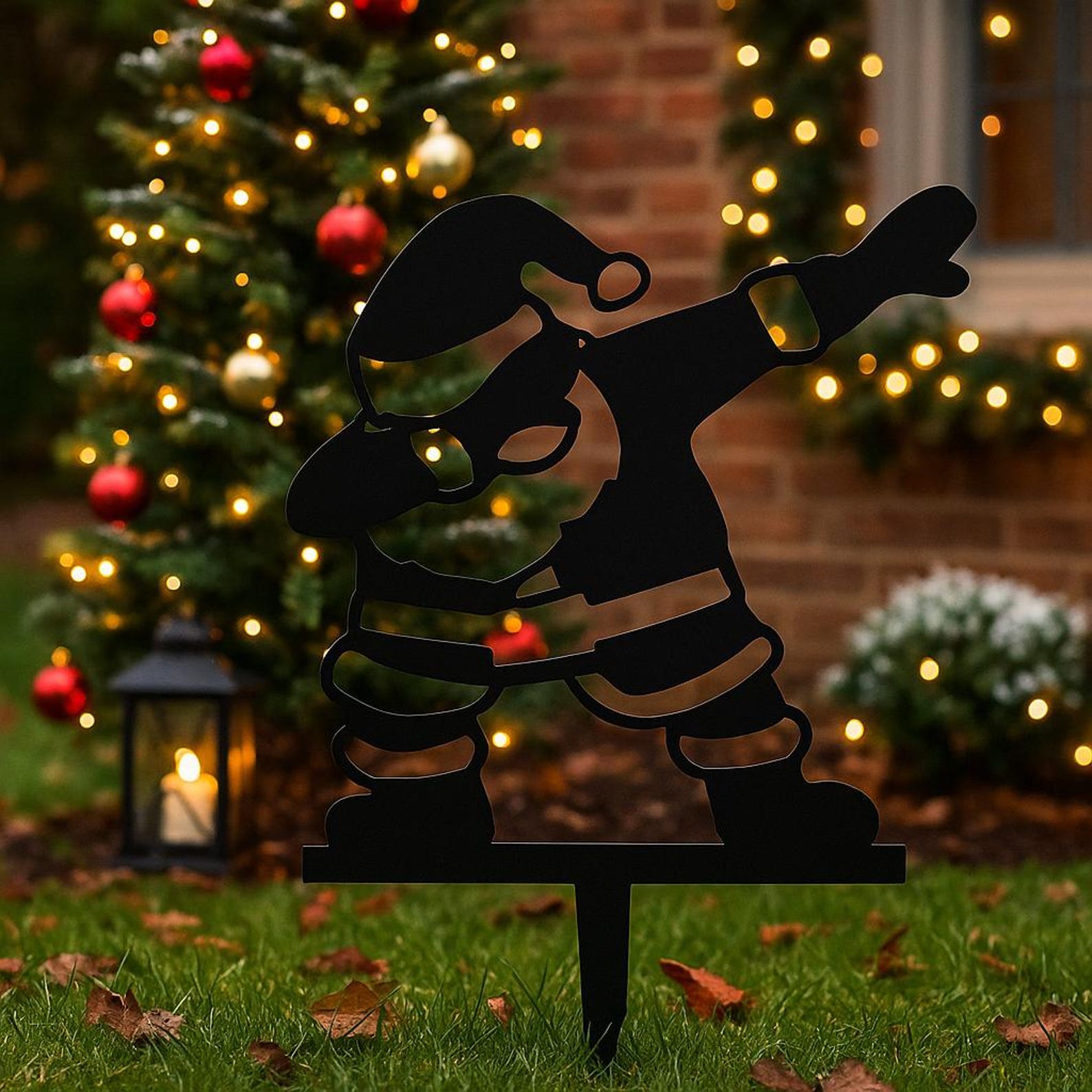 Funny Santa Claus Metal Garden Decor