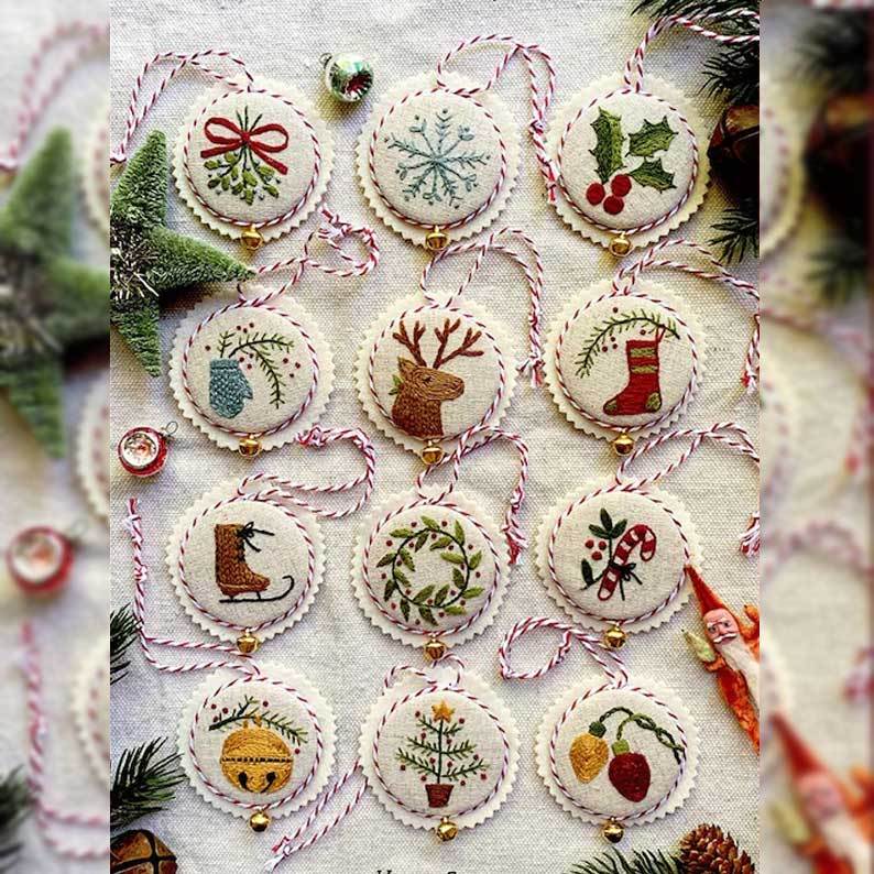 🔥Hot Sale 49% OFF-Jolly and Bright Hand Embroidery Christmas Ornaments kit