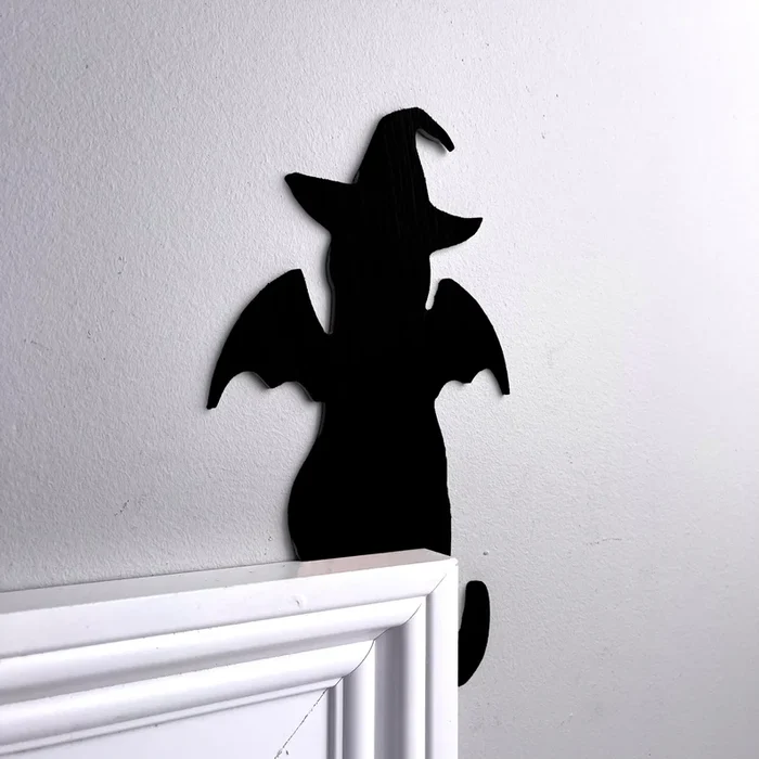 Halloween Black Cat Door Corner Sign Decoration