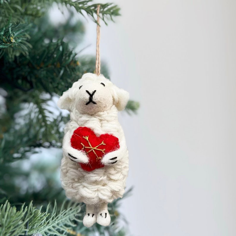 Cute Felt Sheep Christmas Ornament