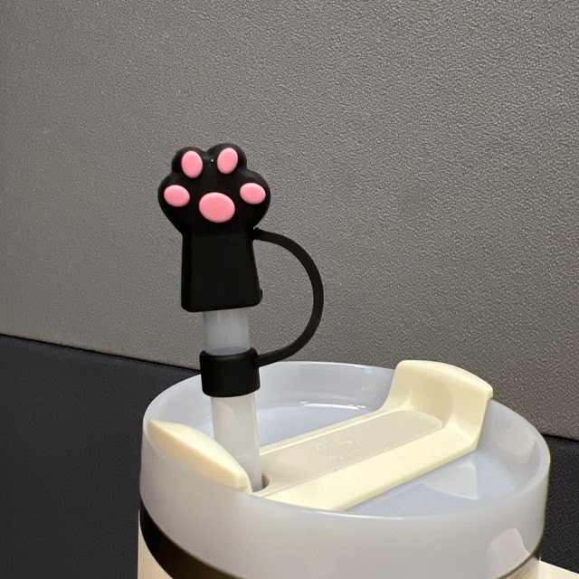 🐱Silicone Cute Cat Paw Straw Covers Cap