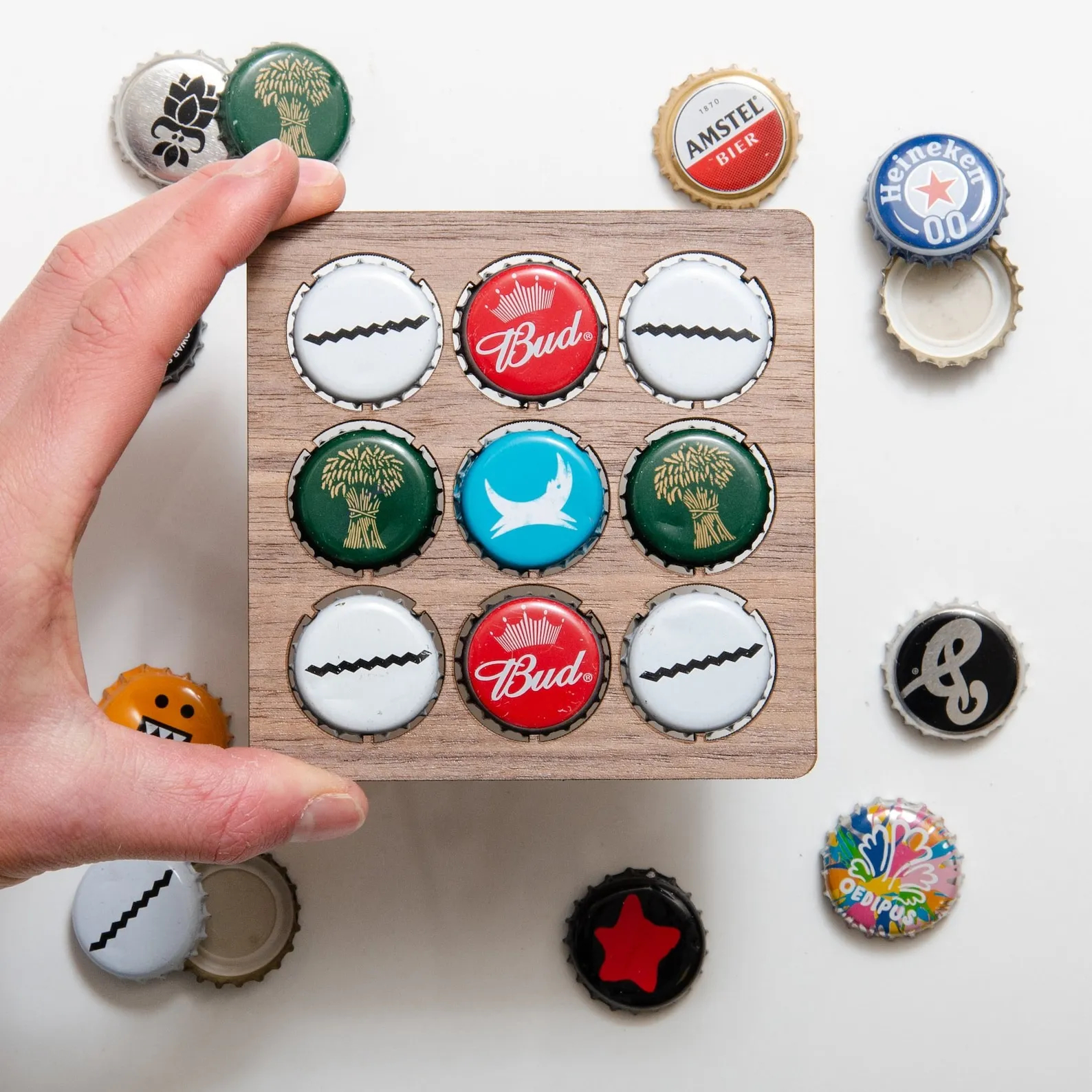 🍺Wooden Beer Cap Collector Coaster