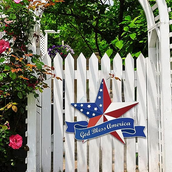 Independence Day Wooden Pentagram Pendant