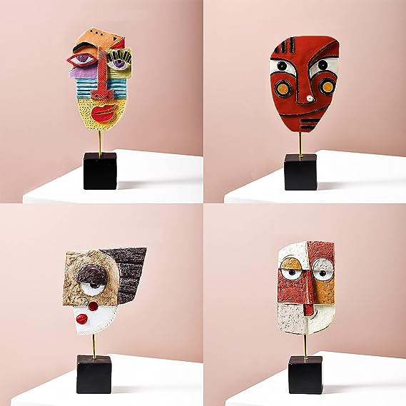 Abstract Human Face Sculpture Modern Art Decor