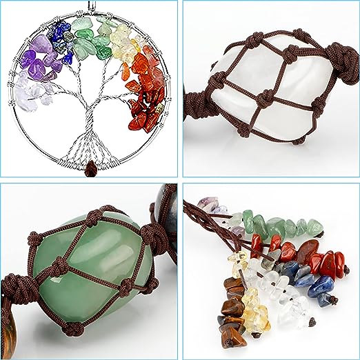 Seven-color crystal original stone tree of life