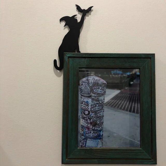 Halloween Black Cat Door Corner Sign Decoration