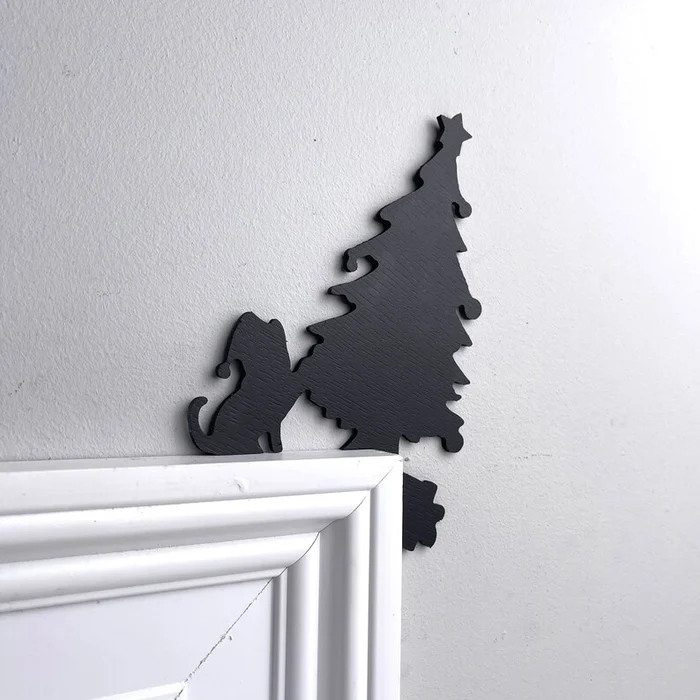 Halloween Black Cat Door Corner Sign Decoration