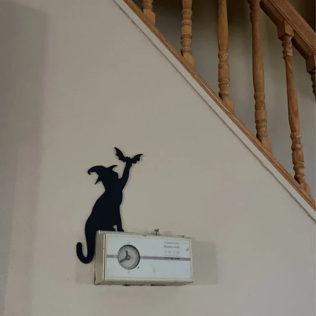 Halloween Black Cat Door Corner Sign Decoration