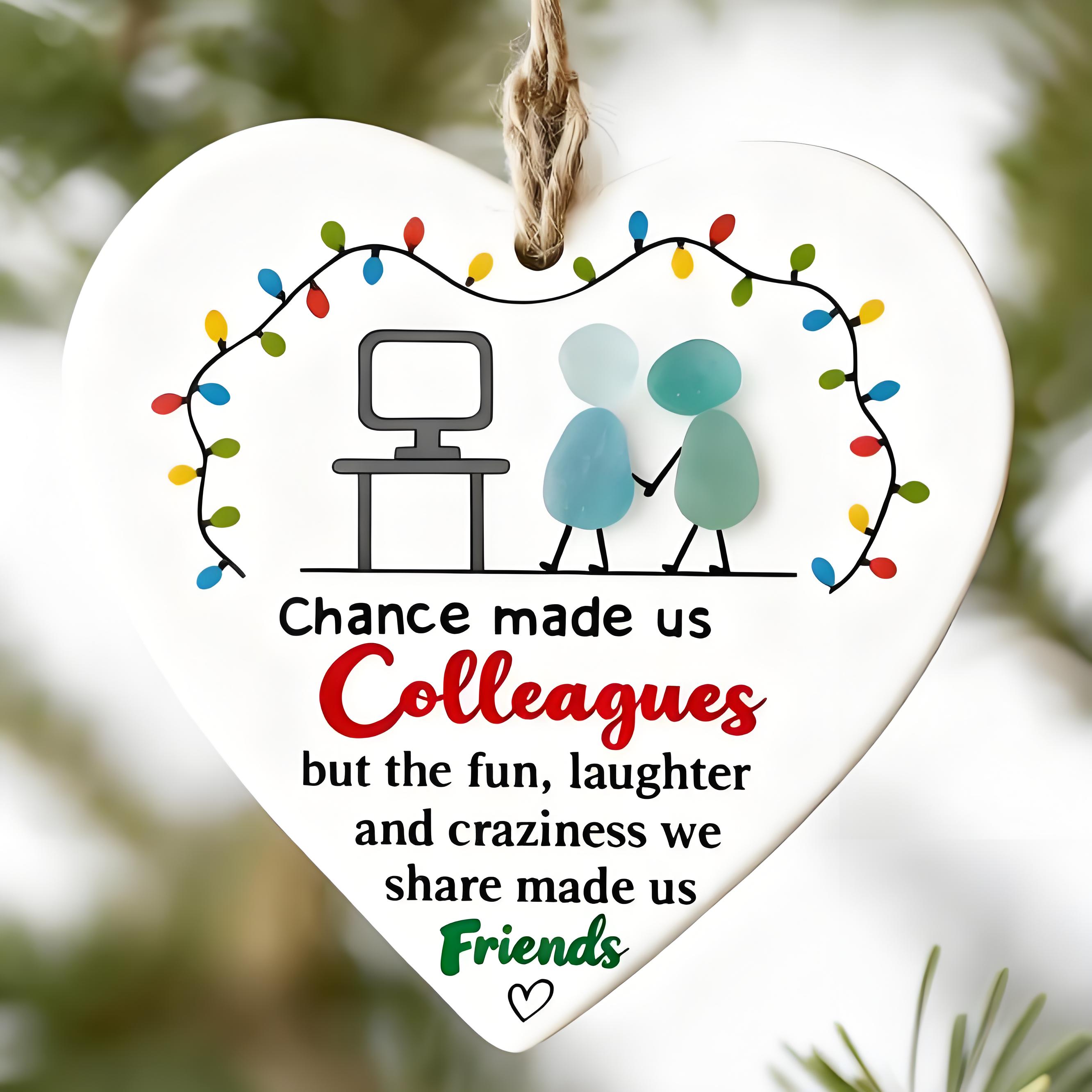 💖From Colleagues to Friends Seaglass Ornament