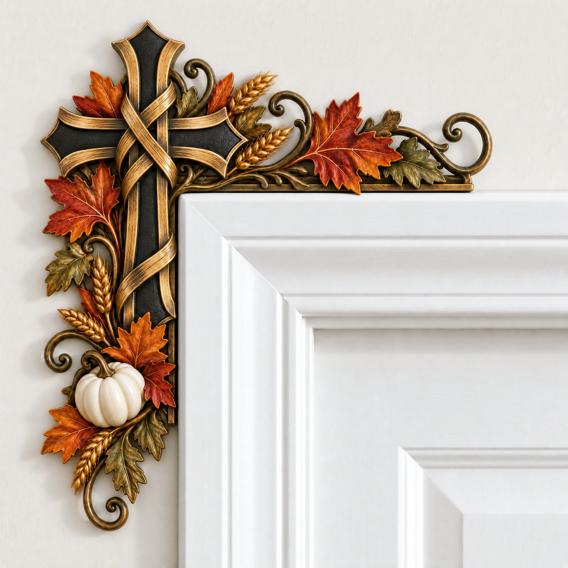 🍁 Autumn Door Corner Topper Set Bring Faith —— Gratitude & Harvest Warmth Home ✝️🍂