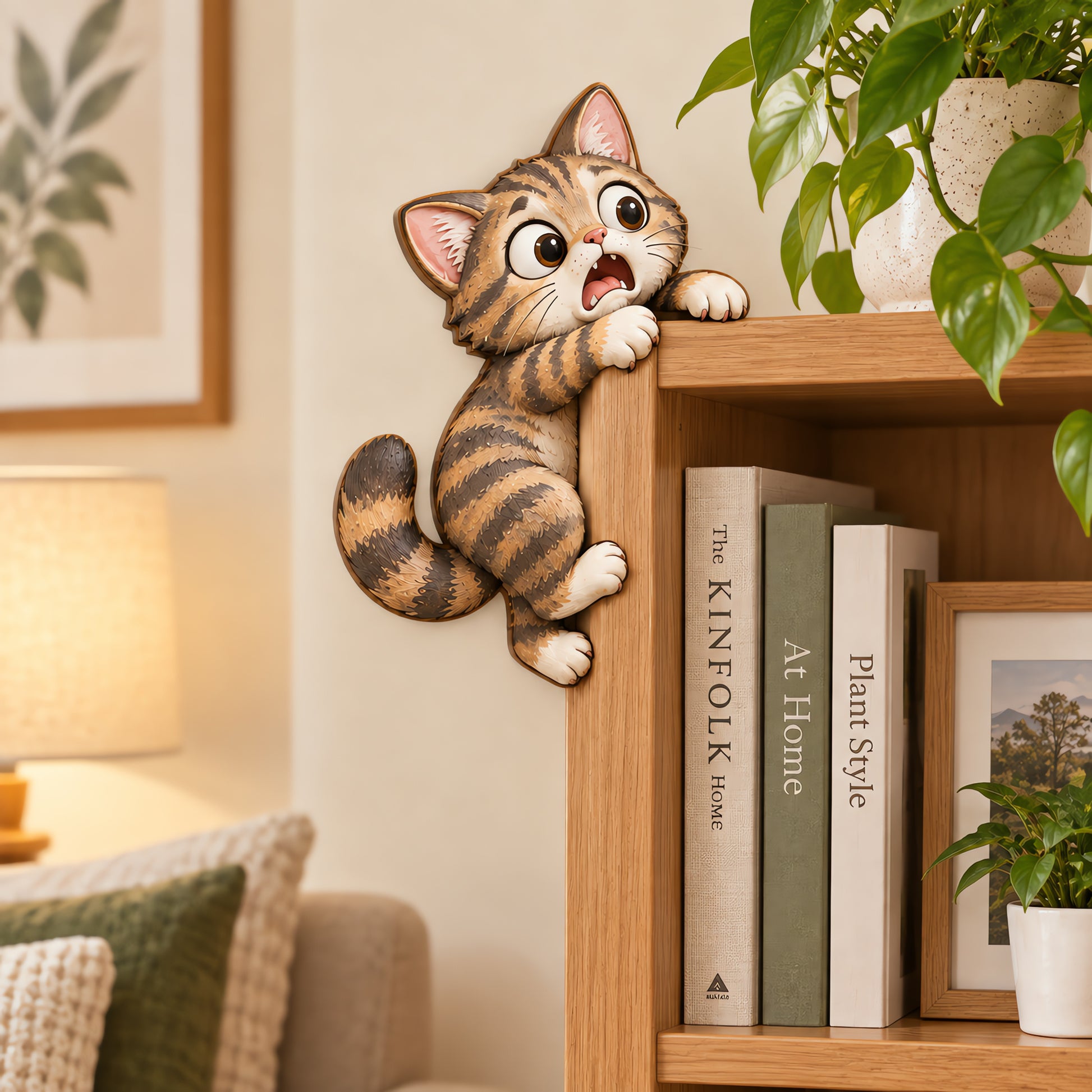 🐱 Cute Tabby Cat Door Frame Decor | 3 Whimsical Resin Cat Ornaments ✨